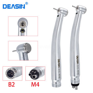 DEASIN Dental LED E-generator Push Button High Speed Handpiece Air Turbine Triple Water Spray Hand piece 4hole 2hole