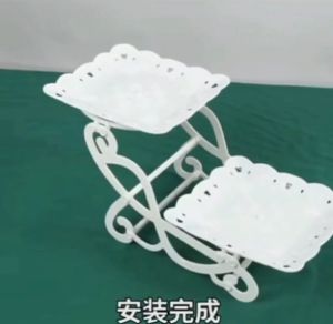 Three-Layer Fruit Tray Plastic European Exquisite Living Room Home Candy Snacks Display Tray Cake Tray Dessert Rack蛋糕托盘架