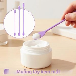 3 Chiếc Mini Di Động Silicon Hai Đầu Dụng Cụ Cạo Mỹ Phẩm Mềm Mại Đào Thìa Mặt Nạ Mặt Nạ Bộ Cọ Trang Điểm