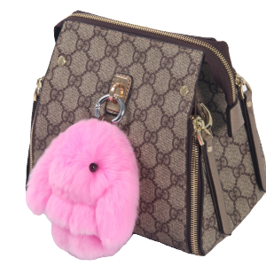 Mini Handmade Real Rabbit Fur Pendants Car Keychains School Bag Toys Leather Accessories Deaded Otter Rabbit Fur Ornament