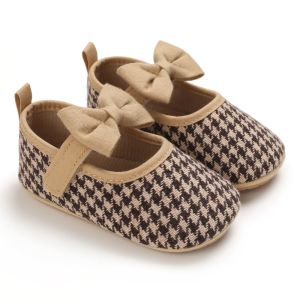 Spring and Autumn Small lattice 0-1 Year Old Baby Soft soled Princess Shoes Learning Walking Shoes