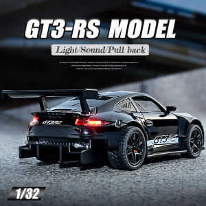 1:32 Scale 911 GT3 RS Alloy Car Model Diecast Car Sound Light Car Lovers Collection Kids Birthday Gift Metal Boys Toys