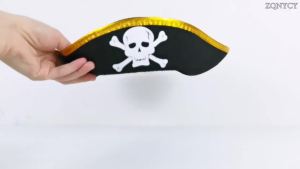 Halloween Red Streamer Pirate Hat Pirate Eye Patch Costume Special Effects Party Props Kids Favors Gift Toy Birthday Party Decor