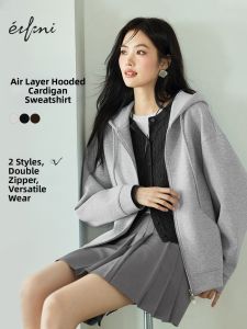 Eifini | Áo Khoác Thể Thao Phong Cách Casually Xám Rayon Cotton