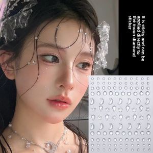 Shiny Face Decoration Pearl Eye Patch Makeup Stage Performance Bright Sparkling Diamond Bride Makeup Facial Stage Decor