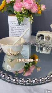 SET 2 BÁT 2 THÌA BÁT ĂN SỨ GẤU 🐻 CAO CẤP KÈM THÌA GẤU SIÊU CUTE