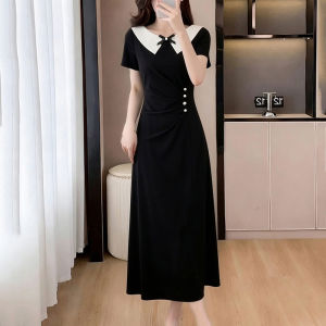 DAIXIANGFEIZI | Đầm Midi Tùng Dài Elegance Tay Ngắn Dành Cho Người Béo