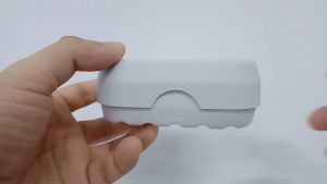 White Gray Plastic Soap Case Holder with Cover