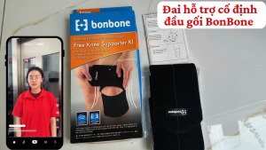 Đai hỗ trợ cố định đầu gối BonBone - Freesize (Free Knee Supporter KI) giúp bảo vệ và cố định  khớp gối  giảm đau  phục hồi chấn thương  ngăn ngừa thoái hóa khớp  thoáng khí c o giãn tốt  phù hợp tập gym  thể thao  người cao tuổi và dân  văn phòng