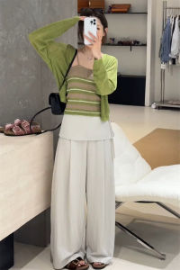 SHIMO | Petite Ice Silk Knit Cardigan Set
