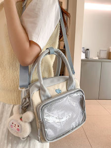 Multi-Use Portable Backpack Cross-Body Womens Sheer Versatile Two-Dimensional Doll Bag Bar Cartoon Backpack Girl Bag Shoulder Bag
