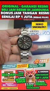SEIKO 5 ORIGINAL SEIKO SNKM69K1 - Men CT - Silver - Stainless Steel - Diameter 3.9 CM. Water Resist 30 Meter Jamdunia / Jam dunia JD18 # Jam Tangan Pria Cowok Anti Air Digital Analog # Seiko SEIKO SNKM69 SNKM 69 K1 SNKM 69K1 K 1