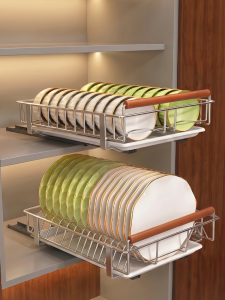 NIFENG | Stainless Steel In-cabinet Drawer Basket Dish Rack