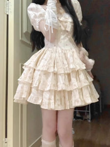 Váy Nữ Mùa Hè Mới Nhỏ Nhắn Eo Thon Gọn Phong Cách Công Chúa Váy Bồng Tay Phong Cách Ngọt Ngào Váy Ngắn Chữ a