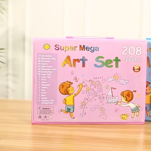 【SG STOCK】208 Pcs Kids Drawing Set Colored Pencils Crayons & Watercolor Pens Primary School Stationery