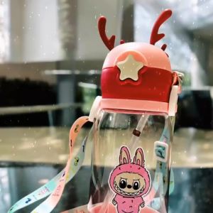 BOTOL MINUM ANAK SEKOLAH KARAKTER LABUBU 600 ML BPA SEDOTAN