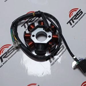 TRS Spull 8 Pole Lubang 2 Spull Pengapian Motor Roda Tiga Tossa Hercules Spareparts Original TRS SEMARANG