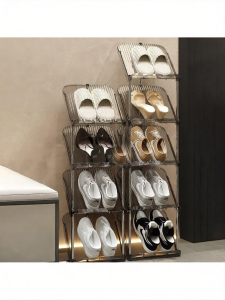 Home Easy-to-Assemble Space-Saving Luxurious Inclined Shoe Rack