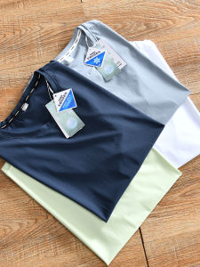 เสื้อยืดคอกลมแขนสั้นผ้าไนลอนสำหรับผู้ชาย ทรงสลิมฟิต แห้งเร็ว ระบายอากาศได้ดี ทรงเข้ารูป ฤดูร้อน 2024 แฟชั่นสปอร์ต