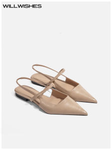 รองเท้าส้นสูงทรงหัวแหลมสุดเก๋สำหรับผู้หญิงในช่วงฤดูร้อนที่สวมใส่สบายและมีสไตล์พร้อมสายรัดด้านหน้าและพื้นยาง