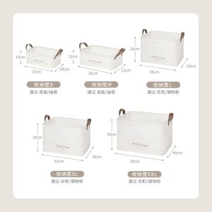 Large Foldable Canvas Clothing Storage Box Cloth Art Dirty Clothes Basket Home Use Organizer Box for Closet And Bedroom