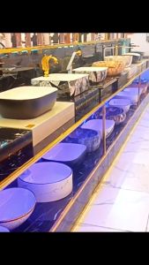 FREESHIP Chậu Lavabo Vân Đá Đặt Bàn Đá YAMATO Kiểu Dáng Hiện Đại Men Sứ Cao Cấp Không Ố Vàng - Bảo Hành 10 Năm