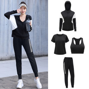 Womens Sportswear Set Loose Large Size Gym Morning Run Quick Dry Casual Fashion Professional Yoga Clothes Long Sleeve Hoodie