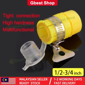 Gbest (1/2" & 3/4") 2 In 1 Garden Watering Hose Quick Connector Universal Faucet Adapter Home Kitchen Bathroom Water Tap Accessories Kepala Paip Air Fittings