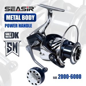 SEASIR Contra All Metal Spinning Fishing Reel 2000-6000 5.2:1 Max Drag 15KG/33LB Aluminum Power Handle Carbon Brake Pads Seawater Big Fish Coil Daiwa 6000 Car 6000 Inverter 6000 S 6000 - Lazada