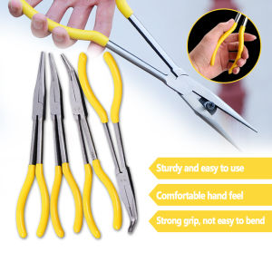 【🇲🇾Stock 】11 Inch Long Nose Pliers O 25 45 90 Degree Ring Stainless Steel Super Long Nose Pliers Multifunctional DIY Tools For Jewelry Making Playar Muncung Tirus