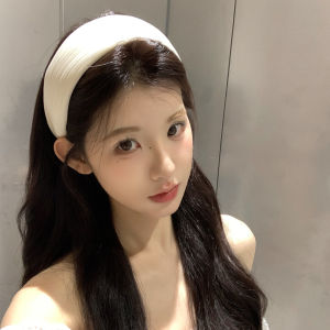 Thickened Version Womens White Striped Wide Edge Hairband Non Pressing High Hairline Hair Clip Daily Outdoor Wear Hair Accessories