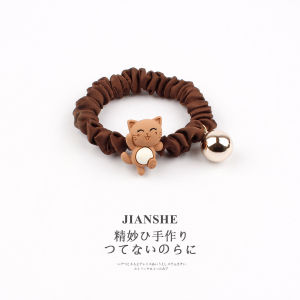 ริบบิ้นยางยืดผมทรงกระต่ายน่ารักสไตล์ญี่ปุ่นสำหรับเด็กผู้หญิง ยางยืดผมแบบอเนกประสงค์สำหรับผูกผมแบบมีลูกบอล ยางยืดผมแบบมีซิป