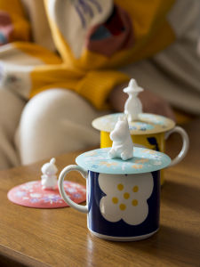 Moomin Mming Cup Lid Silicone Neutral Food Grade Cute Cartoon Mug Lid round Dustproof Cup Lid