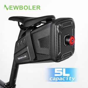 5L Bike Saddlebag MTB Road Waterproof Bicycle Saddlebag Reflective Striped With Intelligent Taillight Bike Bag Accessories