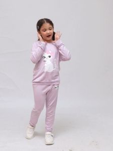 Bộ thu đông cho bé gái Bigfox Miss Meow dài tay chất nỉ da cá style Hàn Quốc dễ thương size đại trẻ em 3711 tuổi 39kg