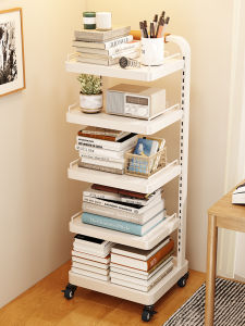 Simple Bookshelf and Storage Shelf Floor Desk Book Reading Rack Storage Shelf Household Multi-Layer Mobile Trolley