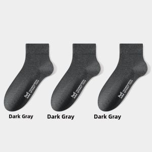MiiOW | Mens Cotton Socks Breathable Summer Thin Mesh Anti-Odor Mid-Calf Short Socks Pure Color Simple Style Online Exclusive