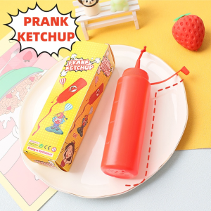Prank Ketchup Bottles Practical Jokes Tomato Sauce Prank Adult Kids Cool Toys Frightening Items Fake Ketchup Surprise Gifts