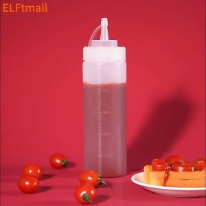 ELFtmall ขวดบีบซอส ขวดน้ำจิ้ม ปากแหลม ขวดซอสพริก ขวดซอส ขวดบีบนมข้น ขวดซอสมะเขือเทศ ขวดซอสพลาสติก ขวดใส่น้ำเชื่อม มีฝาปิด พลาสติกปลอดภัยกับอาหารขวดบีบ