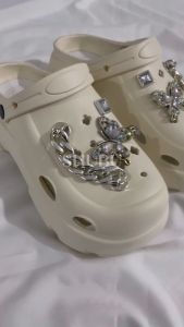The Polar Bear - Sandal Baim Fuji Wanita Butterfly Chain Jibbitz Series Kekinian Tebal 5cm Anti Slip