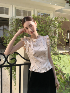 XXNING | Áo Nữ Dáng Ruffle Trễ Vai Cột Nơ