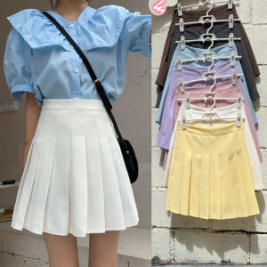 High-Waist Pure Color Pleated Skirt Large Size Short Length for Plus Size Women Ideal for Birthday Parties Work Wear Polyester Fabric