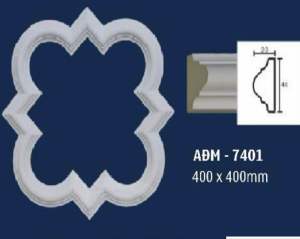 Phù điêu hoa văn nhựa PU trắng thô rộng 60cm