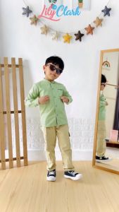 Lily And Clark Celana Cargo Basic Anak Laki-Laki Warna Cream CA01