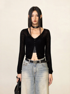 SMFK | Classic Fine Wool Knitted Cardigan Spring