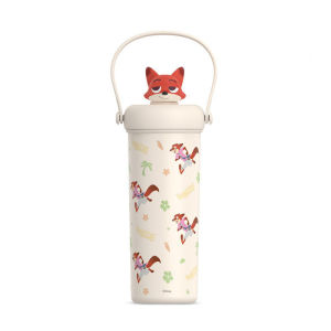 XW | X&W 700ML Judy Hopps Insulated Cup with Tea Strorage Stitch Cartoon Thermos Bottle Portable handle Straw Cups Outdoor Travel Cup