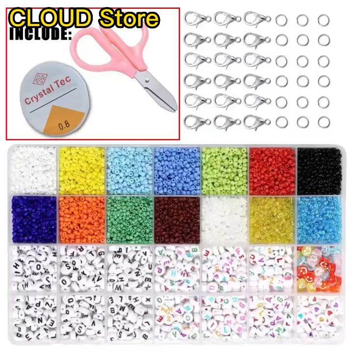 5000Pcs Beads Kit 3mm Letter Beads for Name Bracelets Jewelry Making ...