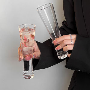 Modern Minimalist Crystal Waist Glass Cup High Foot Champagne Glass Cocktail Cold Drink Cup Home Use Ins Style Kl241018