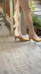 Giày Cao Gót Mũi Nhọn Da Lì Quai Hậu BuNaShoes - Gót Cao 5p 7p 9p - Min Nhọn Lì