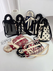 Spring Summer Womens Portable Drawstring Bag Casual Simple Style Single Shoulder Crossbody Bag Fashionable Versatile Handbag